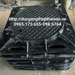 Nắp hố ga gang khung âm kt 850x850mm